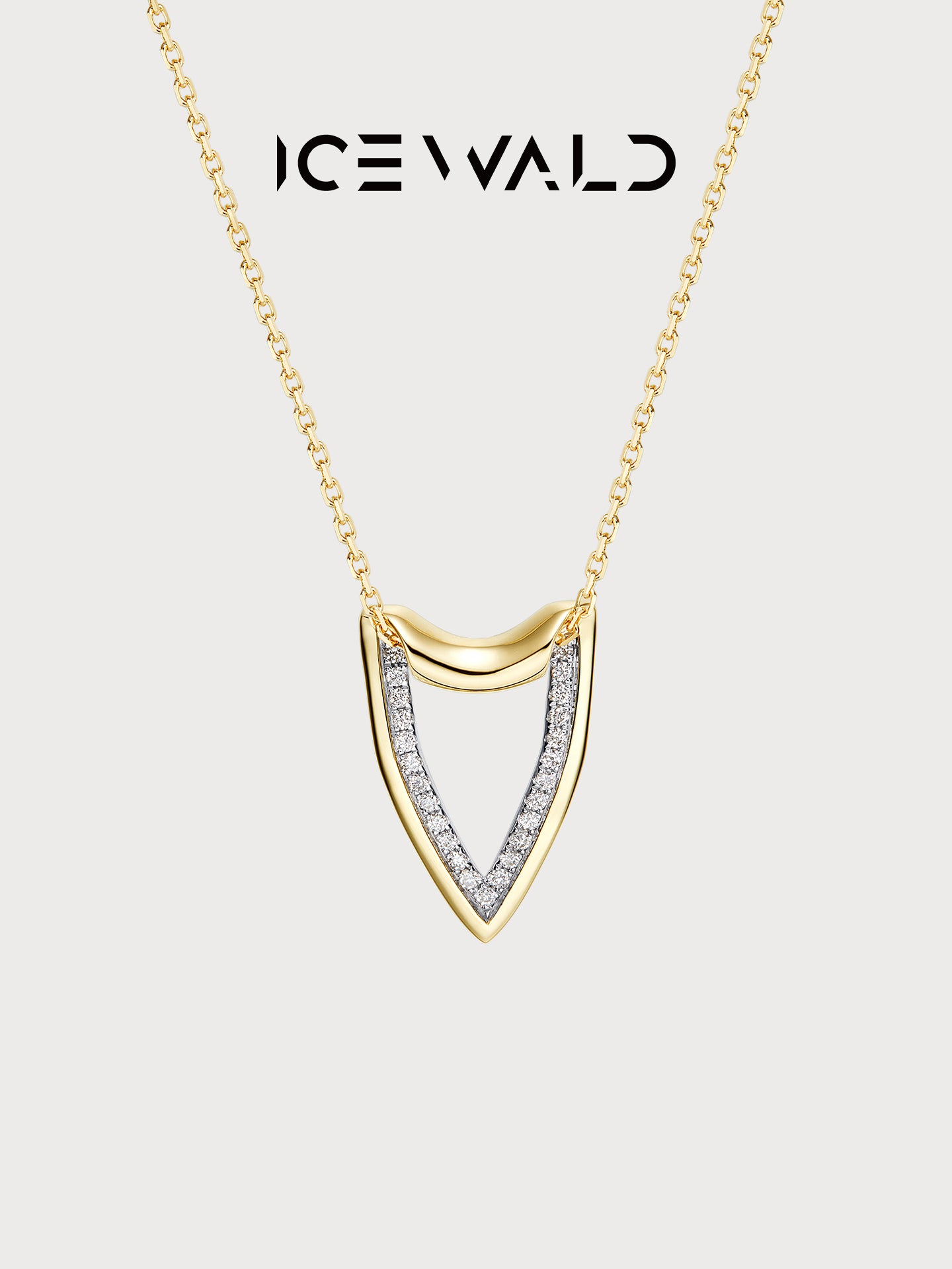 ICEWALD Conquest, Metamorphosis, Heart shield, Devotion 18k gold diamond necklace