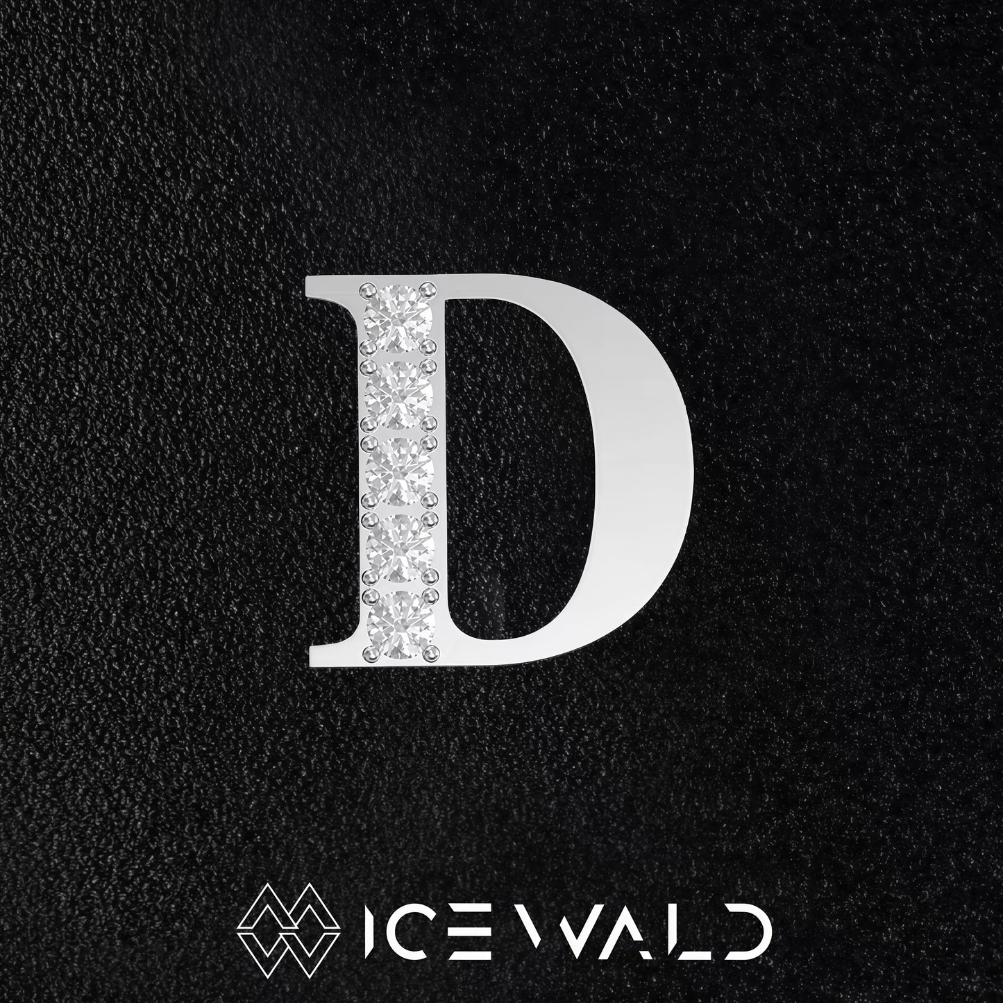 IECWARD Single Initial Puzzle Pendant Diamond Necklace