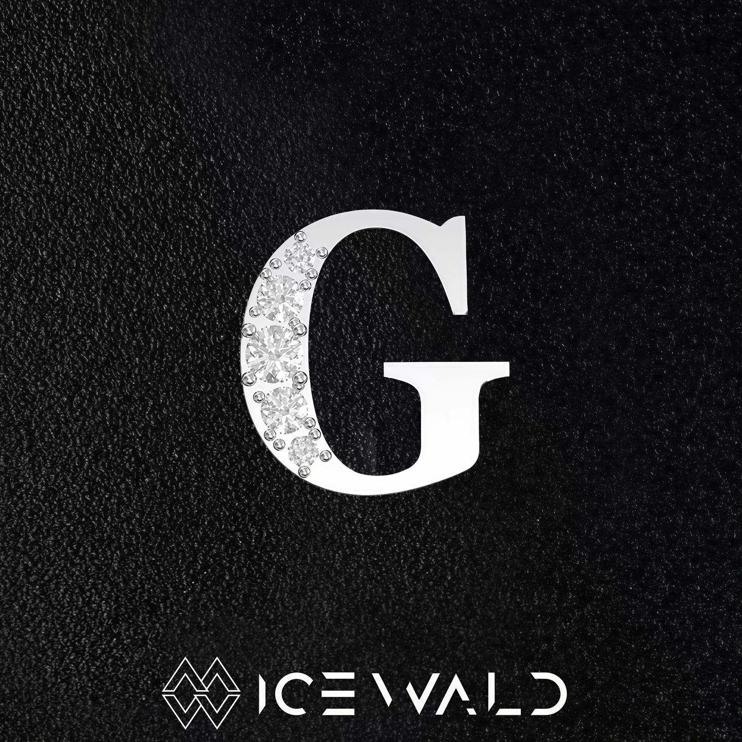 IECWARD Single Initial Puzzle Pendant Diamond Necklace
