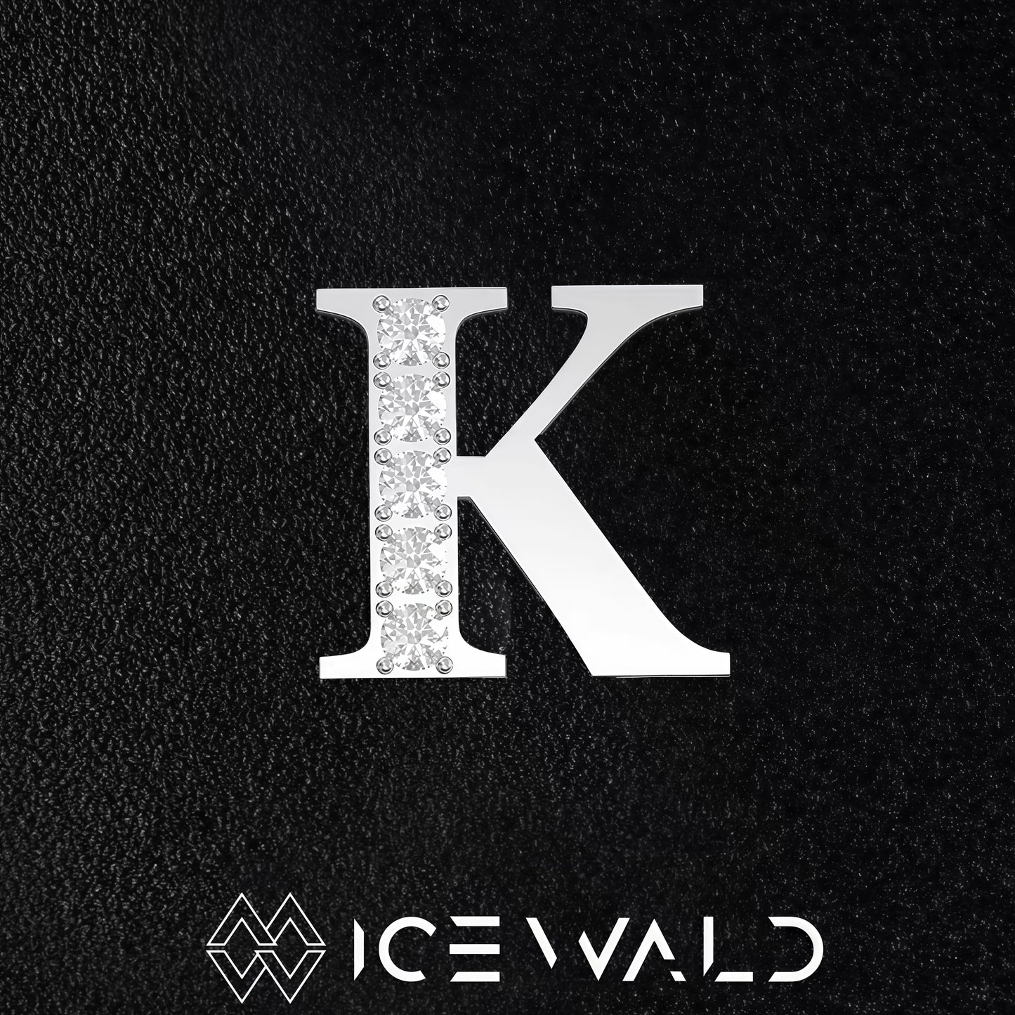 IECWARD Single Initial Puzzle Pendant Diamond Necklace