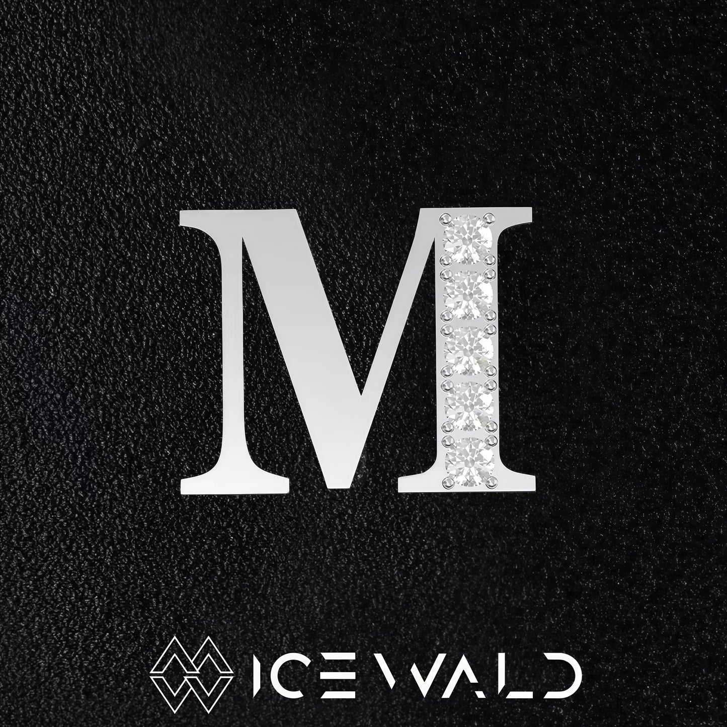 IECWARD Single Initial Puzzle Pendant Diamond Necklace