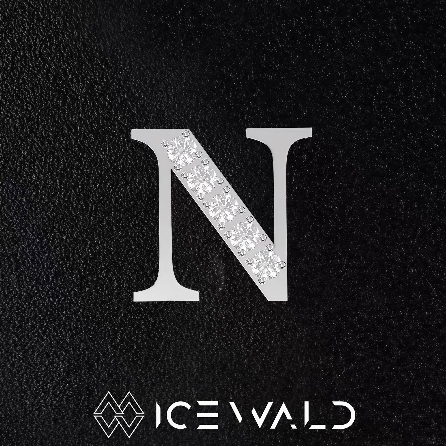 IECWARD Single Initial Puzzle Pendant Diamond Necklace