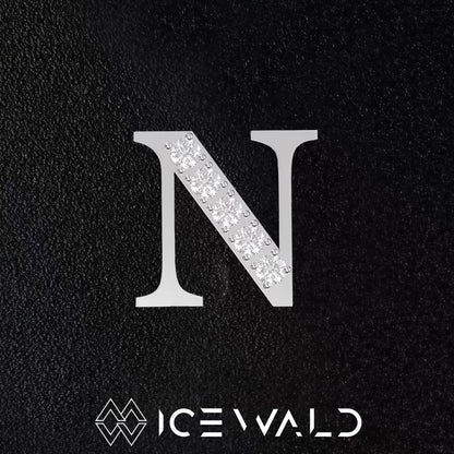 IECWARD Single Initial Puzzle Pendant Diamond Necklace