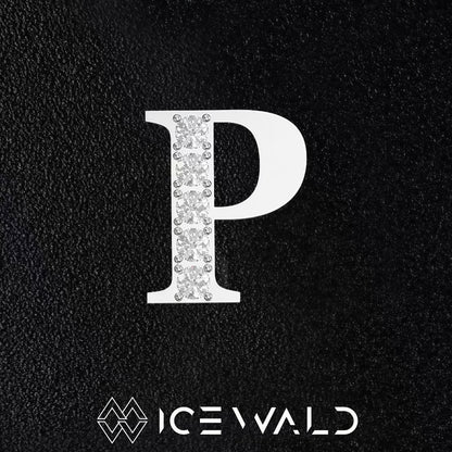 IECWARD Single Initial Puzzle Pendant Diamond Necklace