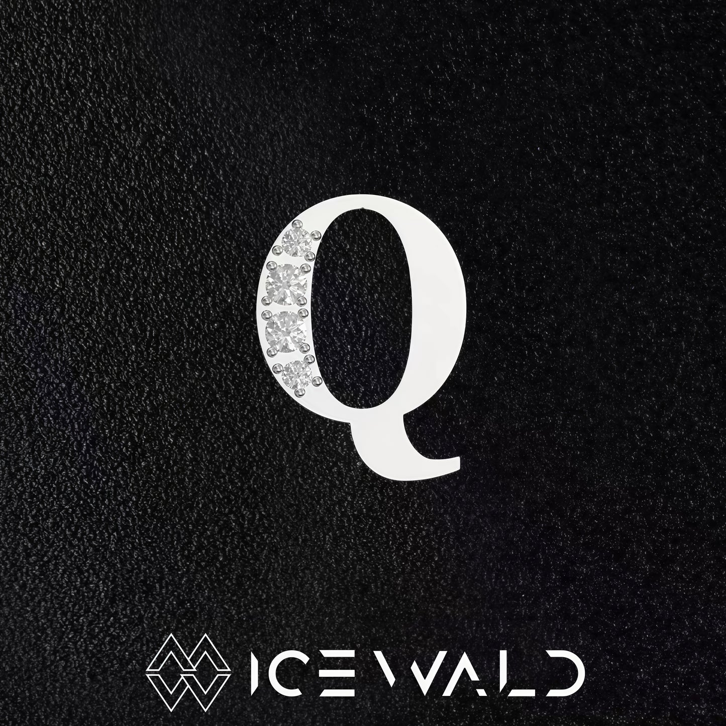 IECWARD Single Initial Puzzle Pendant Diamond Necklace