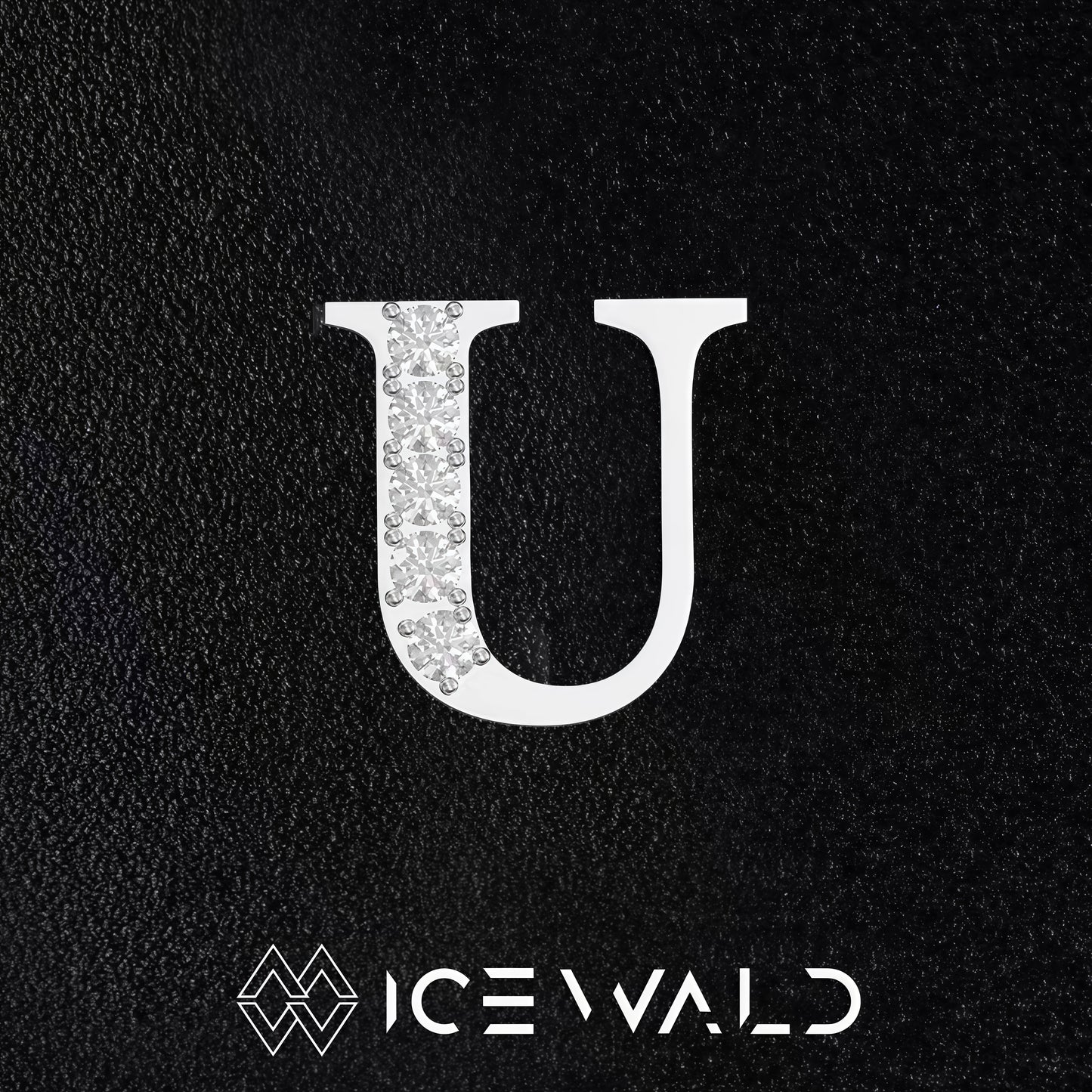 IECWARD Single Initial Puzzle Pendant Diamond Necklace