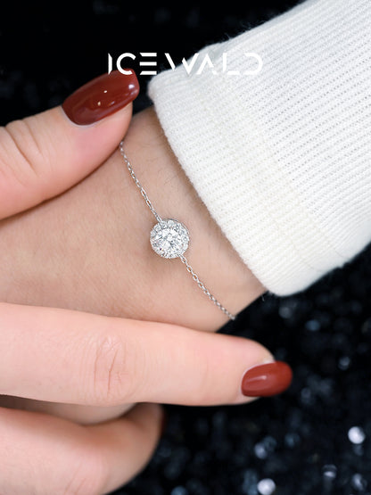 ICEWALD Halo Bracelet Gold-Plated 925 Silver Platinum Lab Grown Diamonds