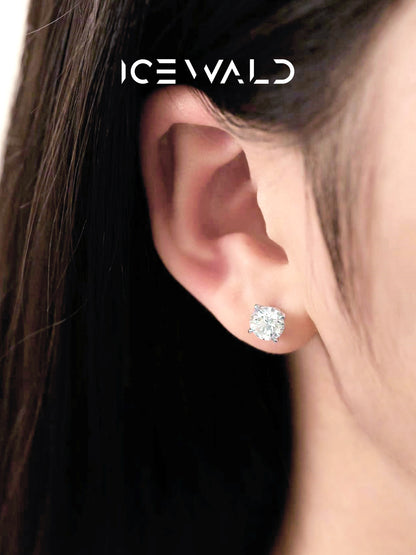The Classic Solitaire Diamond Studs Single Diamond Stud Earrings