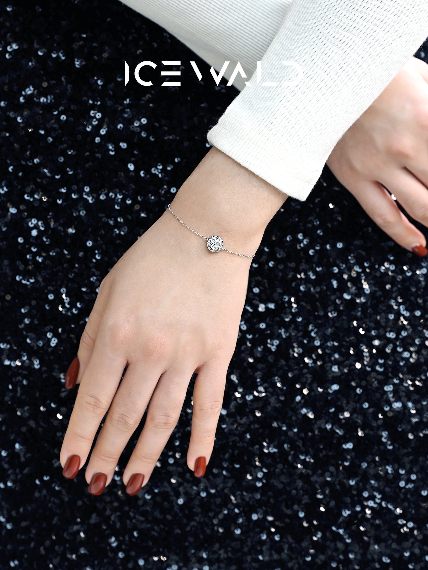 ICEWALD Halo Bracelet Gold-Plated 925 Silver Platinum Lab Grown Diamonds