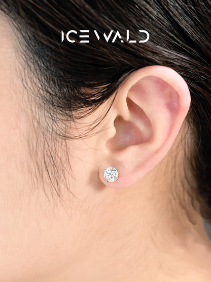 The Classic Solitaire Diamond Studs Single Diamond Stud Earrings