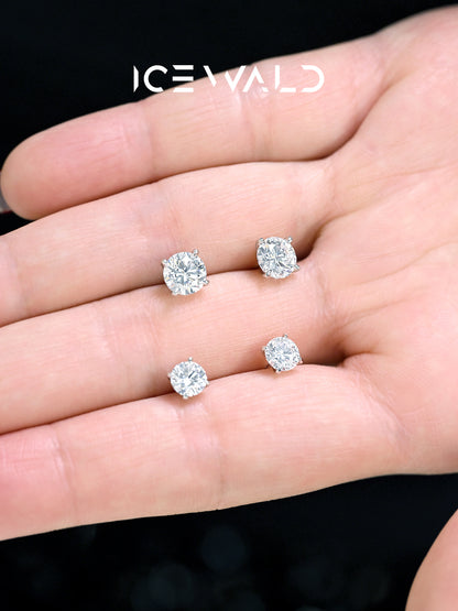 The Classic Solitaire Diamond Studs Single Diamond Stud Earrings