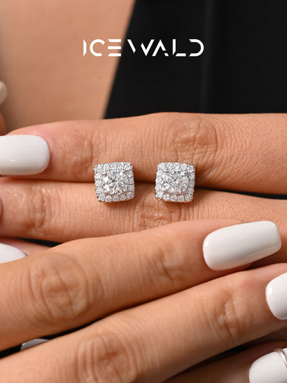 ICEWALD Cube Halo Diamond 18K white gold Lab Grown Diamonds