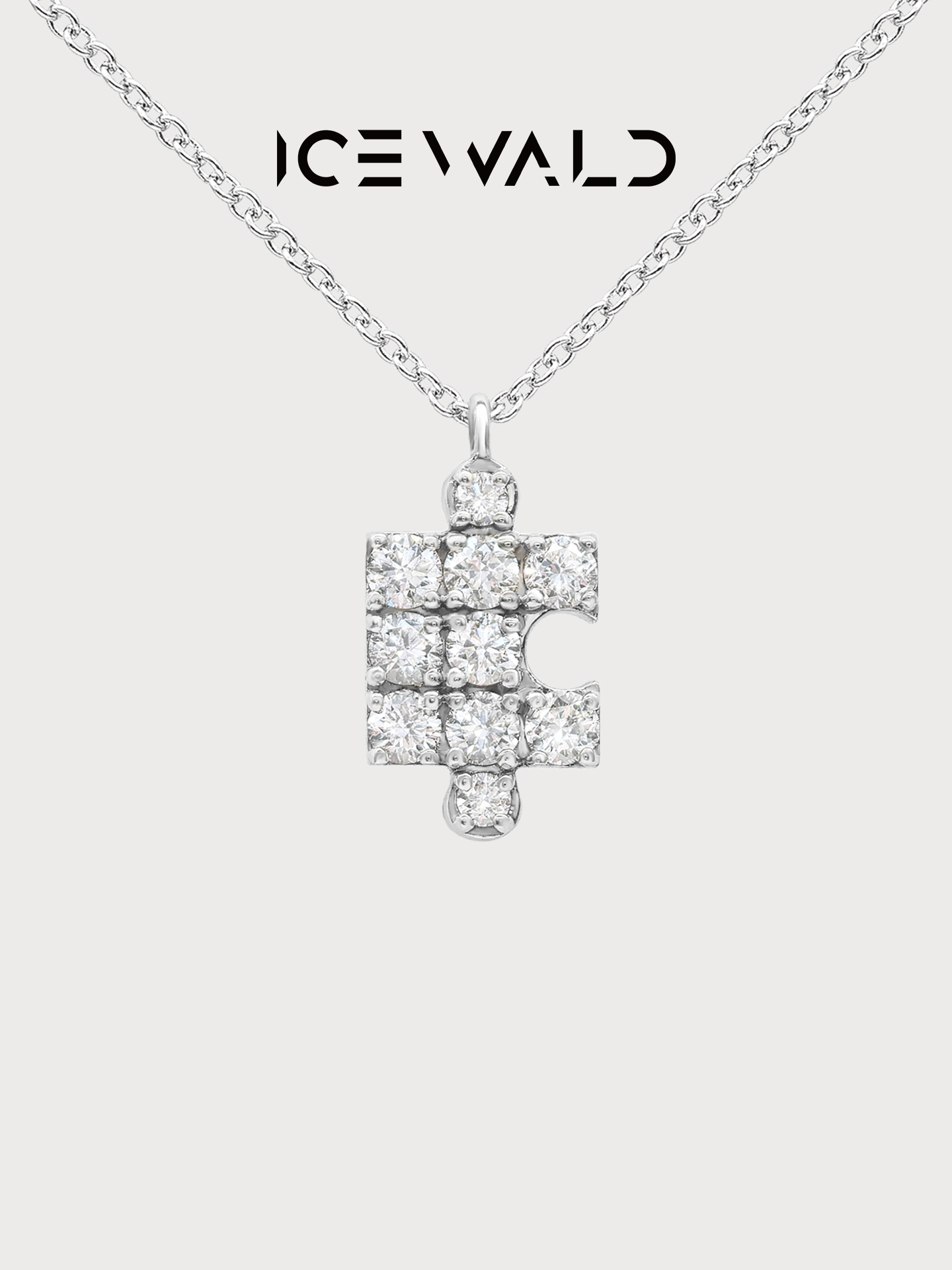 IECWARD Single Initial Puzzle Pendant Diamond Necklace