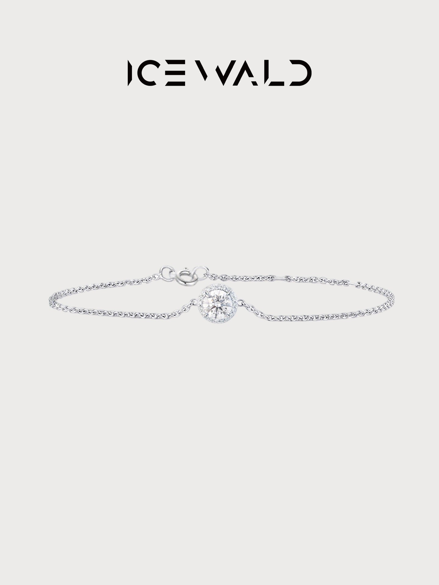 ICEWALD Halo Bracelet Gold-Plated 925 Silver Platinum Lab Grown Diamonds