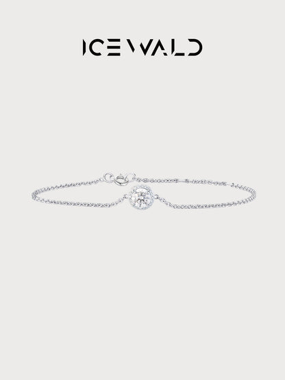 ICEWALD Halo Bracelet Gold-Plated 925 Silver Platinum Lab Grown Diamonds