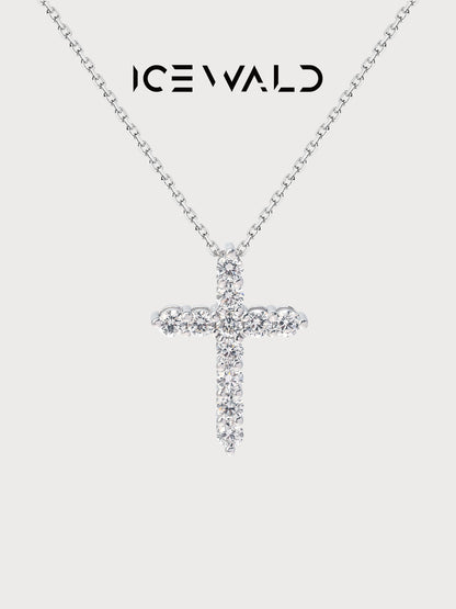 ICEWALD Cross Diamond Necklace Gold-Plated 925 Silver Platinum Lab Grown Diamonds