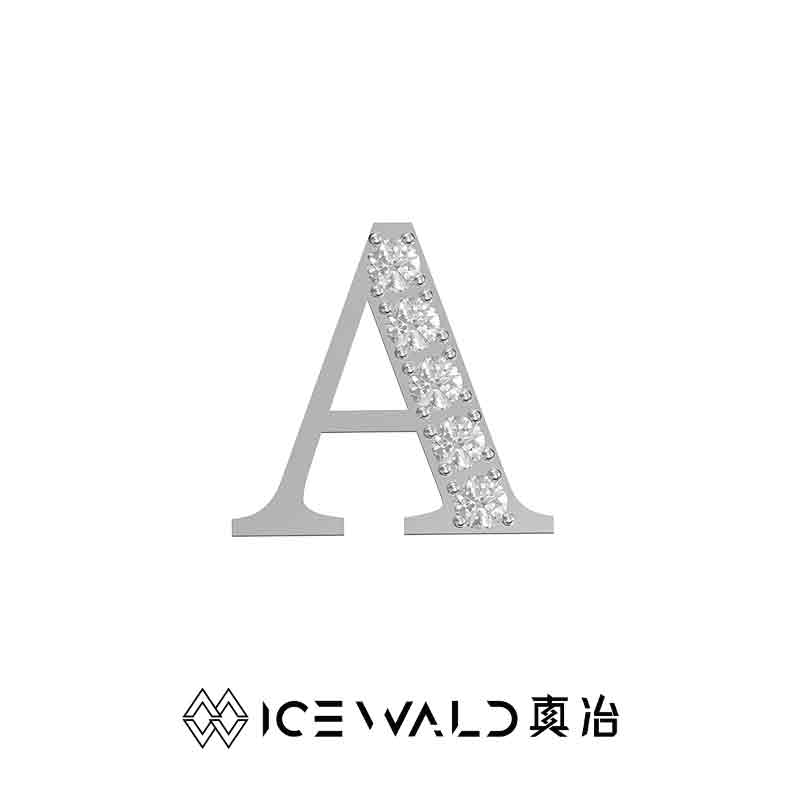 IECWARD Single Initial Puzzle Pendant Diamond Necklace