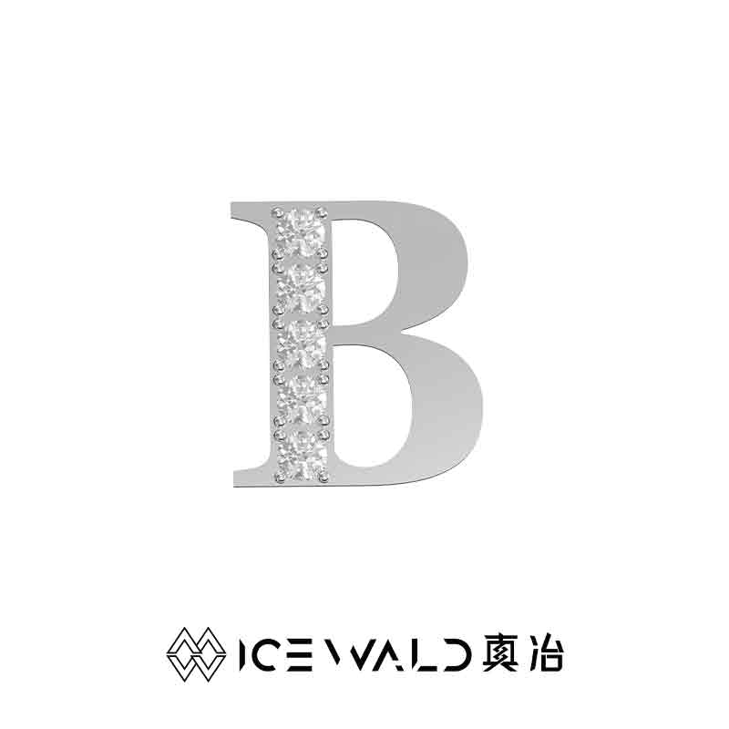 IECWARD Single Initial Puzzle Pendant Diamond Necklace