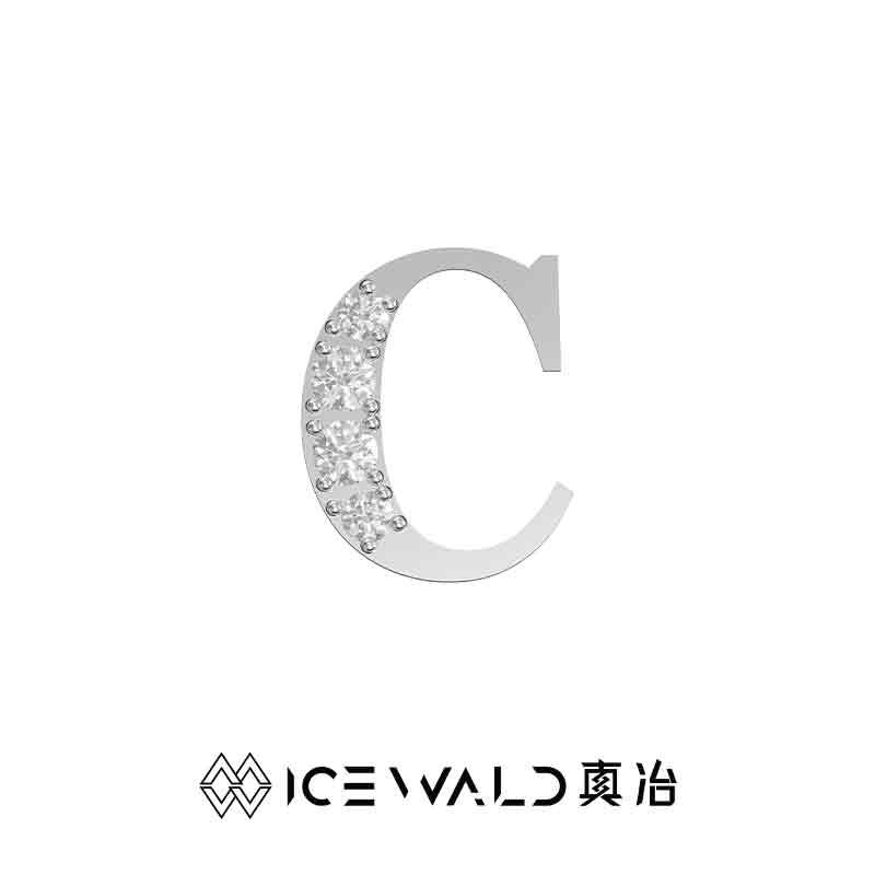 IECWARD Single Initial Puzzle Pendant Diamond Necklace