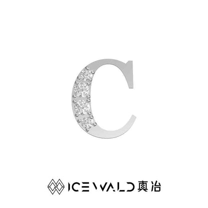 IECWARD Single Initial Puzzle Pendant Diamond Necklace