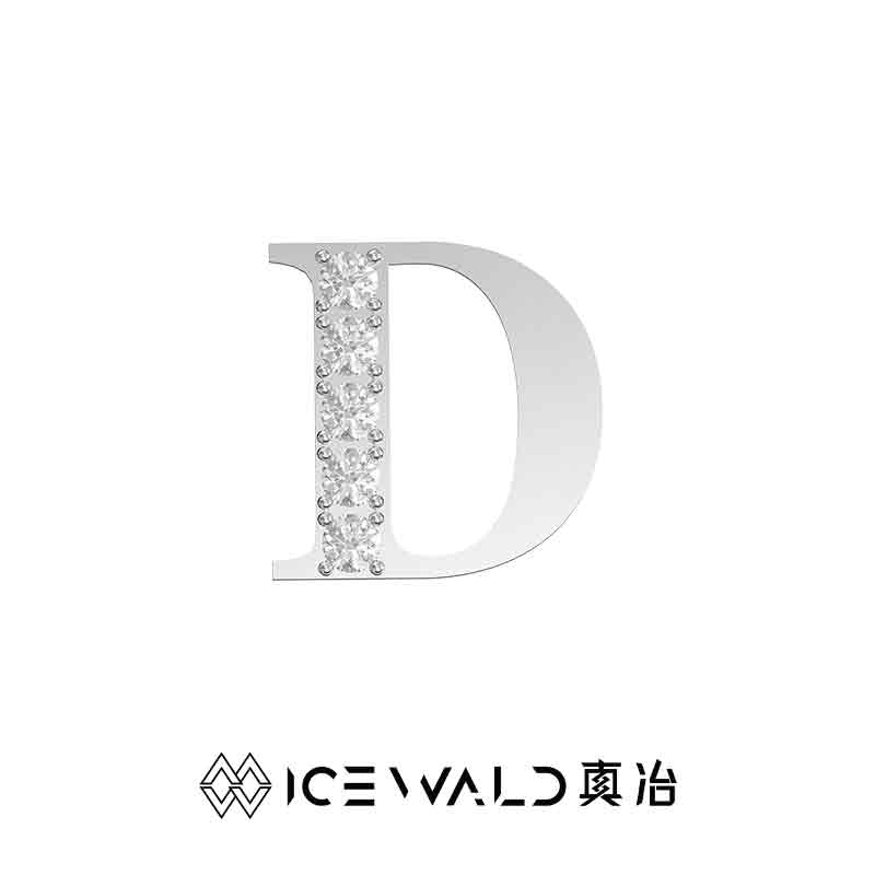 IECWARD Single Initial Puzzle Pendant Diamond Necklace