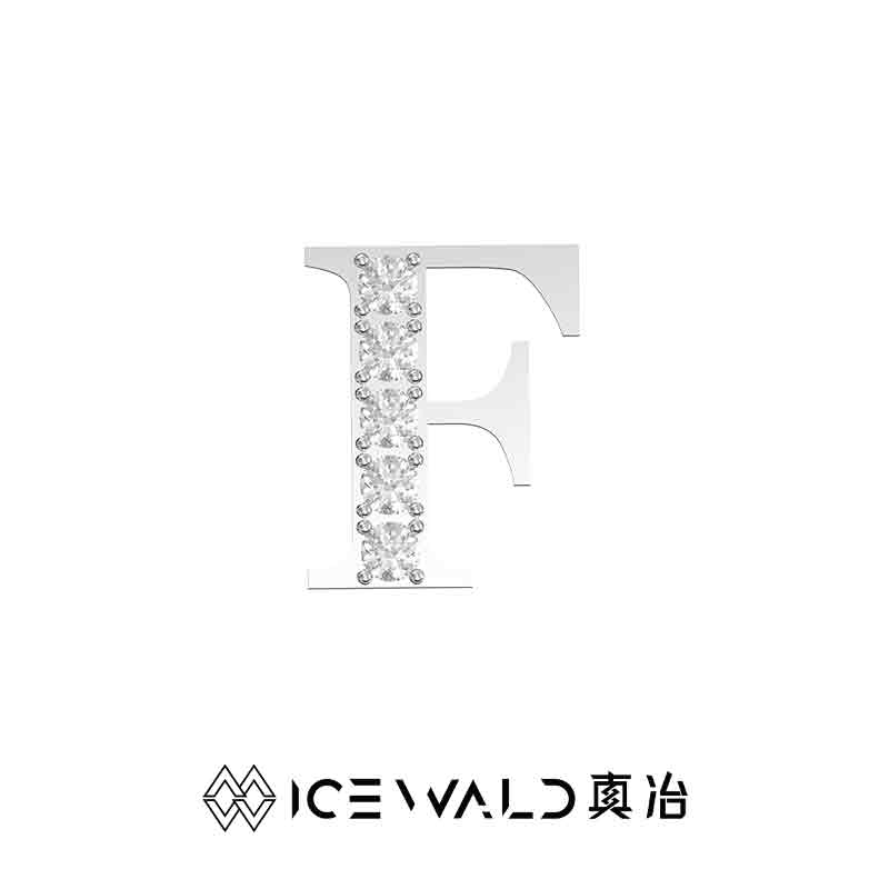 IECWARD Single Initial Puzzle Pendant Diamond Necklace
