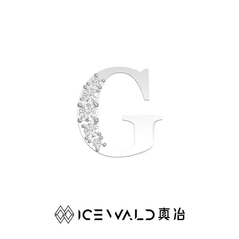 IECWARD Single Initial Puzzle Pendant Diamond Necklace