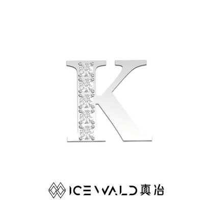 IECWARD Single Initial Puzzle Pendant Diamond Necklace