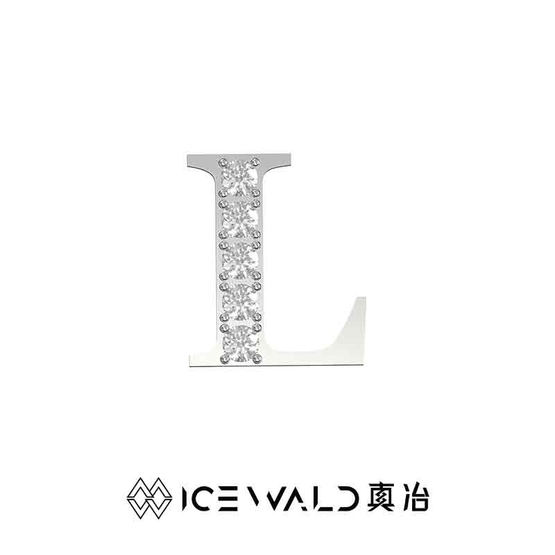 IECWARD Single Initial Puzzle Pendant Diamond Necklace