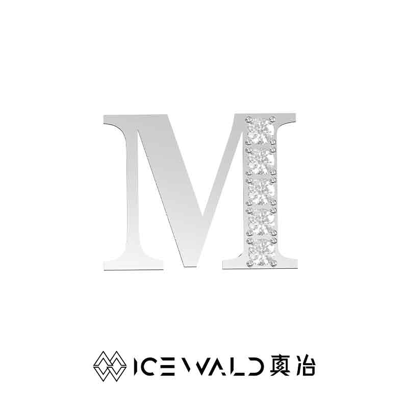 IECWARD Single Initial Puzzle Pendant Diamond Necklace