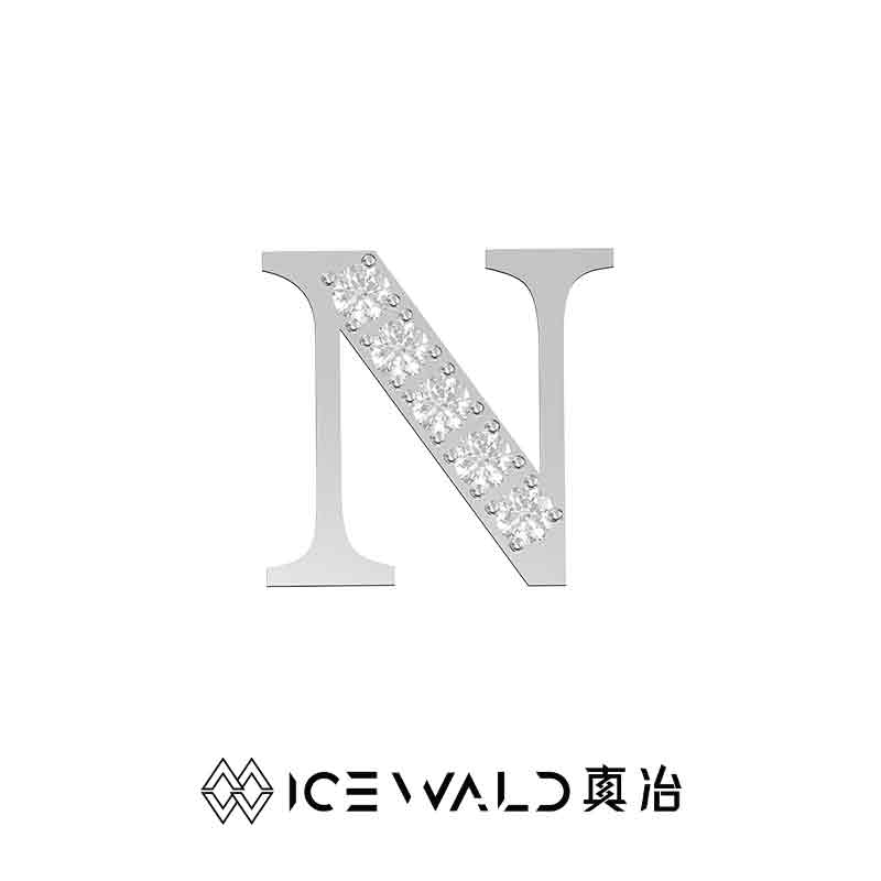 IECWARD Single Initial Puzzle Pendant Diamond Necklace