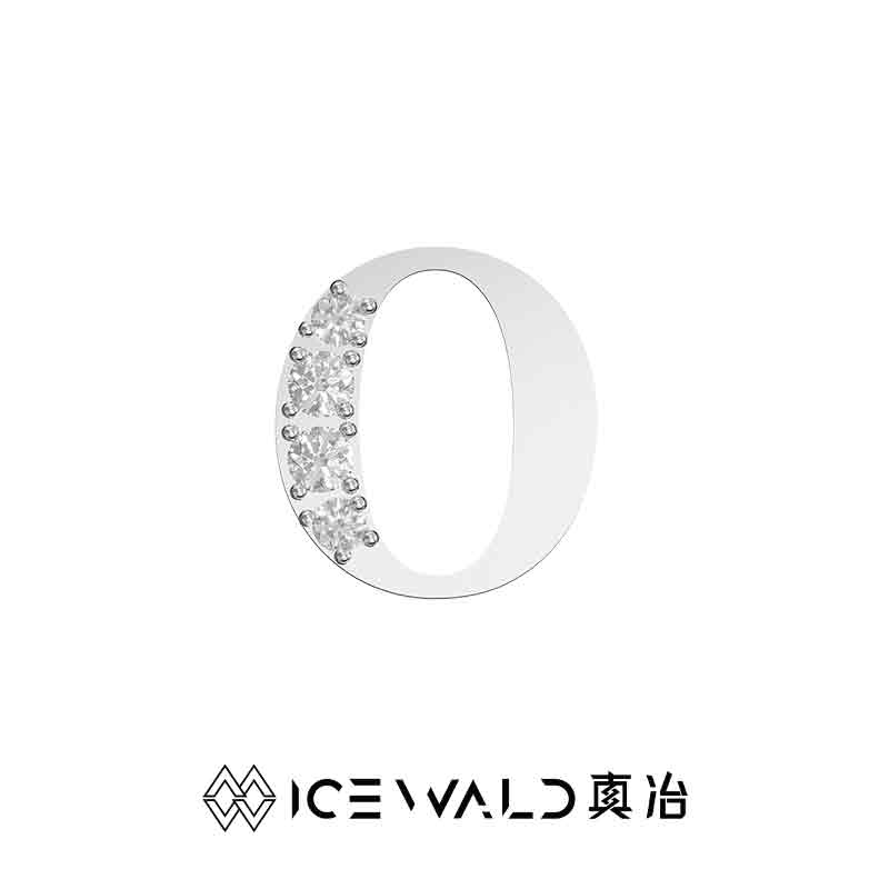 IECWARD Single Initial Puzzle Pendant Diamond Necklace