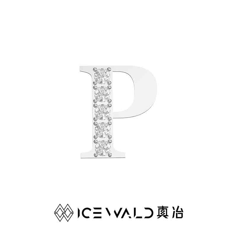 IECWARD Single Initial Puzzle Pendant Diamond Necklace