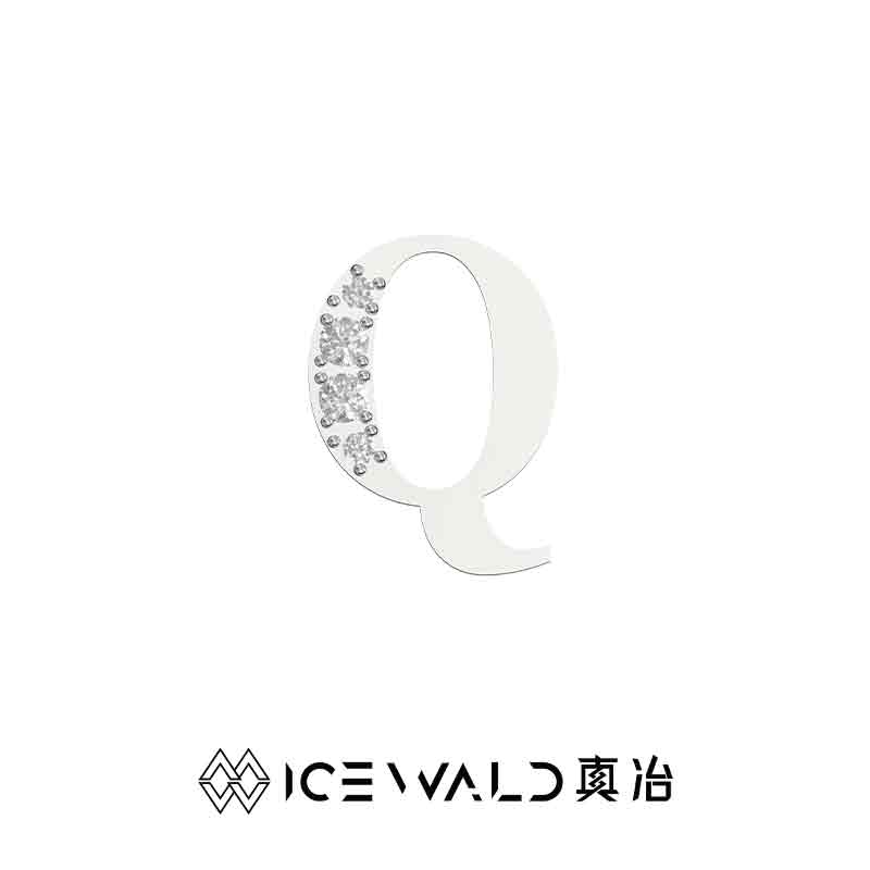 IECWARD Single Initial Puzzle Pendant Diamond Necklace