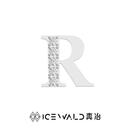 IECWARD Single Initial Puzzle Pendant Diamond Necklace