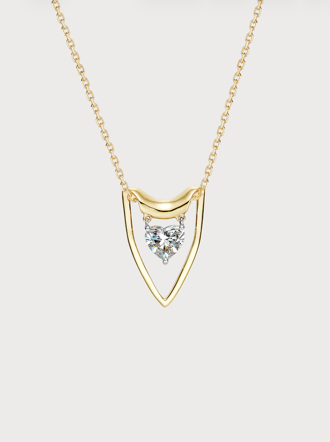ICEWALD Conquest, Metamorphosis, Heart shield, Devotion 18k gold diamond necklace