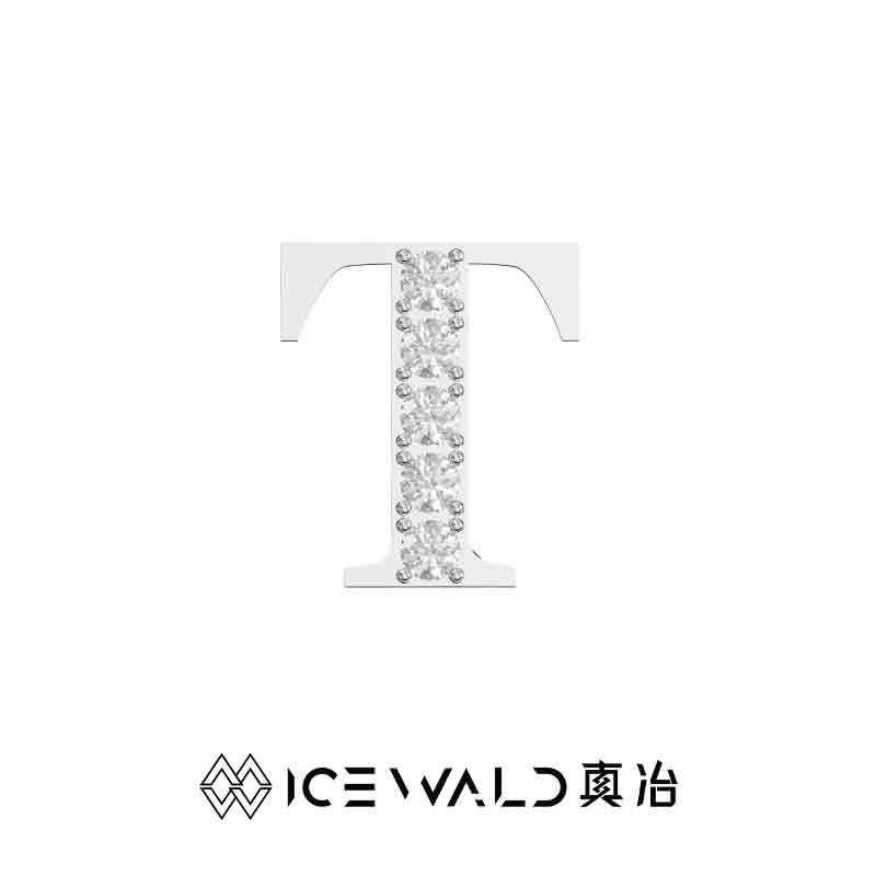 IECWARD Single Initial Puzzle Pendant Diamond Necklace