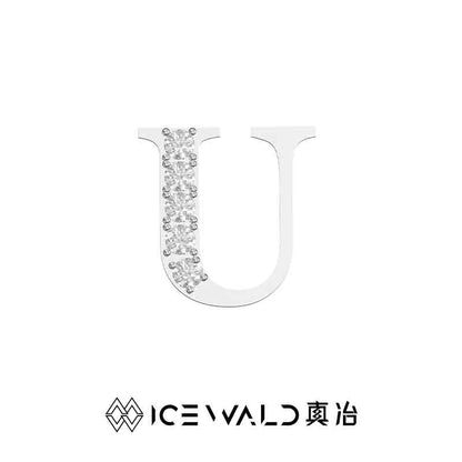 IECWARD Single Initial Puzzle Pendant Diamond Necklace