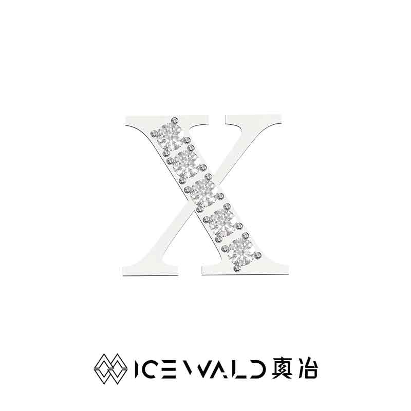 IECWARD Single Initial Puzzle Pendant Diamond Necklace