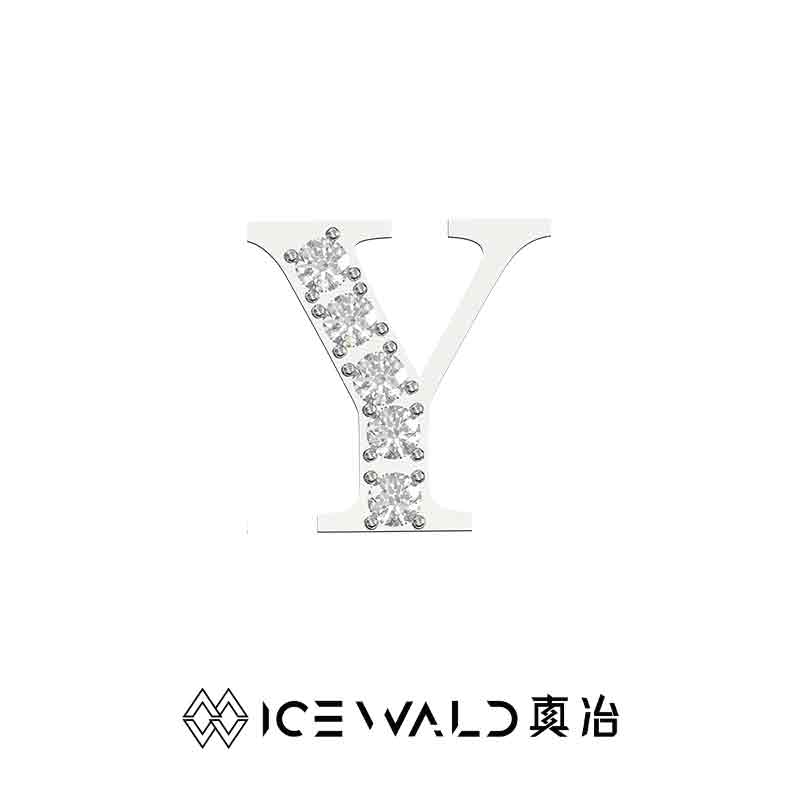 IECWARD Single Initial Puzzle Pendant Diamond Necklace