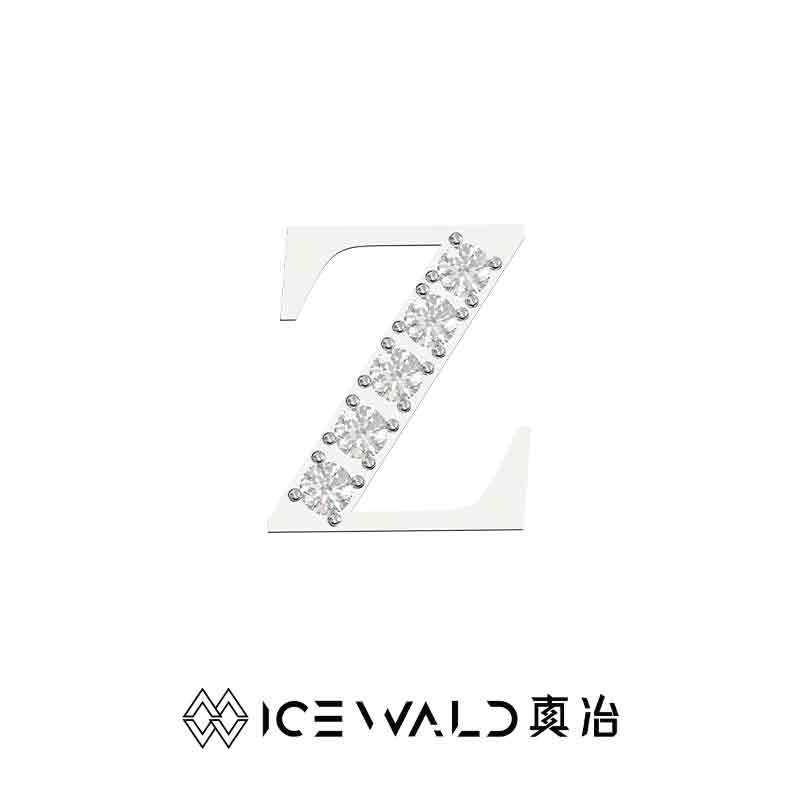 IECWARD Single Initial Puzzle Pendant Diamond Necklace
