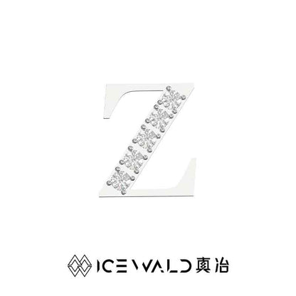 IECWARD Single Initial Puzzle Pendant Diamond Necklace